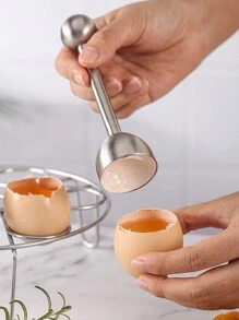 1pc Stainless Steel Eggshell Cutter, Silver Egg Topper For Kitchen