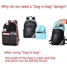 Fashionable Multi-Functional Travel Storage Bag Backpack Inner Bag Insert Organizer, Easier To Pack, Small Size, One Piece - Blue - View 3