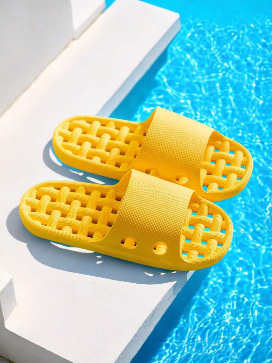 Unisex, Symmetrical, Summer Indoor Anti-Slip Drainage Hole Hollow Out ...