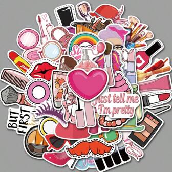 50pcs Cosmetic Pattern Sticker Back To School