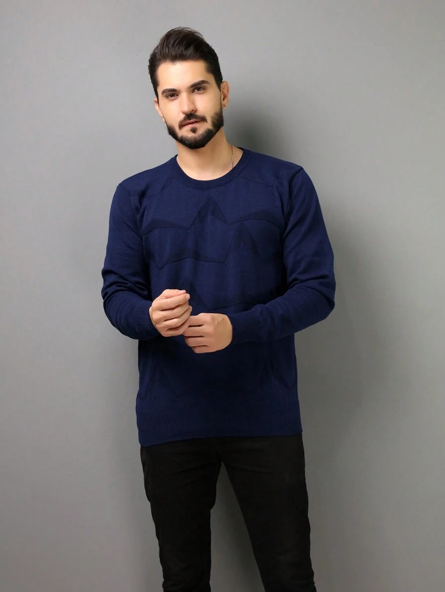 Men Sweaters - Màu xanh hải quân - Xem 1