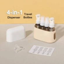 4 In 1 50ml Subpackage Bottle Portable Set With Silicone+Pp Material In 5 Colors (Suitable For Shampoo, Shower Gel For Shampoo, Shower Gel, Hair Conditioner, Skin Lotion, Perfume Travel, Living Room Home Bedroom Bathroom House Decor, Travel Stuff, Wedding, Party, Birthday, Gifts For Men Mom Dad Friends, New Years, Accessories, Funny Gift
