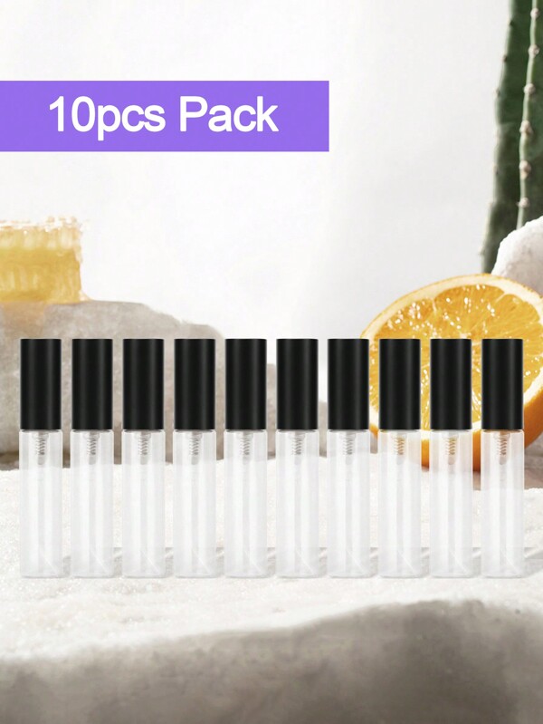 10pcs 2ml 3ml 5ml Clear Perfume Spray Bottle,Refillable Empty Sample Bottles, Small Round Plastic Containers,Perfume Spray Bottles,Atomizer Empty Cosmetic Sample Containers,Mini Travel Essentials,Sample Test Tube Thin PET Vials,Portable Perfume Bottle,Plastic Spray Bottle,Empty Mini Clear Perfume Atomizer For Cleaning,Travel, Essential Oils, Perfume