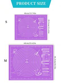 1pc Non-Slip Mixing Dough Mat, Anti-Stick Kitchen Flour Mat, Baking Pastry Mat, Rolling Pin Board, In Purple/Blue/Pink/White, Valentine's Day Party, Home Decor, Home Gifts - Purple - View 2
