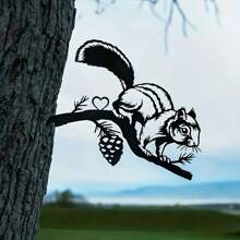 1入金屬剪影花園插樁,創意松鼠設計,適用於樹木和花園雕像,理想的花園戶外裝飾 - TY3982 - 查看 4