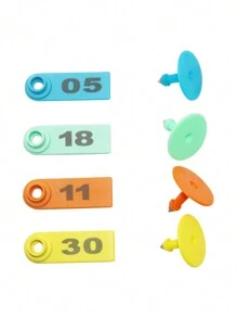 30pcs Yellow Sheep Ear Tags With Numbers No.01-30, Livestock Ear Marking Identification Tags Pig Copper Ear Rings Animal Marking Tool In 4 Colors - Yellow - View 6