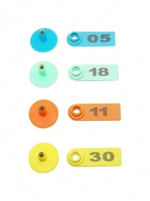 30pcs Yellow Sheep Ear Tags With Numbers No.01-30, Livestock Ear Marking Identification Tags Pig Copper Ear Rings Animal Marking Tool In 4 Colors - Yellow - View 7