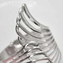 1 Miếng Hiện đại Và Phong cách tối giản Móc rèm Với Thiên sứ Hình Cánh , Mềm mại Đồ trang trí Đối với Sống , Khoan Cài đặt - Bạc - Xem 5