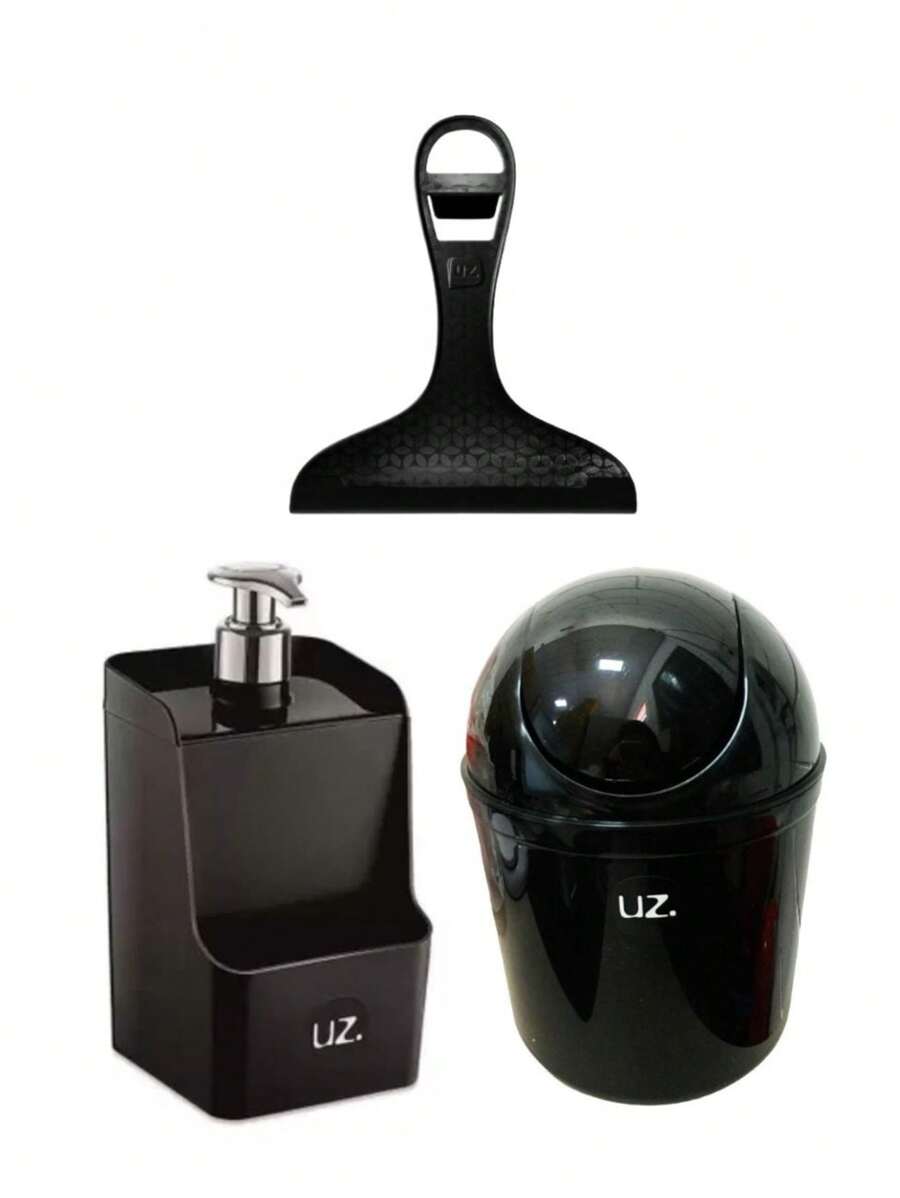 垃圾桶，厨房，浴室，家居，家居用品供应商 - 黑色 - 查看 1