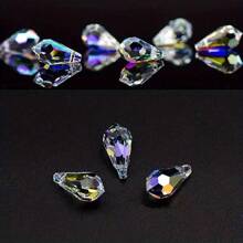 20pcs/Set Crystal AB Colour Glass Crystal Waterdrop Pendants/Austria Style Crystal Glass Teardrop/DIY Crystal Pendants/DIY Glass Beads For Bracelet/Anklet/Necklace/Earrings Jewelry Makings/DIY Keychain/DIY Christmas Gifts/DIY Jewelry Accessories&Ornaments