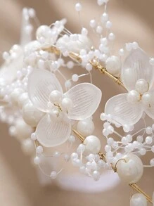 1 件优雅花环头带，适合派对、表演、主持、度假、迷人仙女风格、发饰、发环