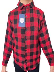 Young Boys Shirts - Red and Black - View 3