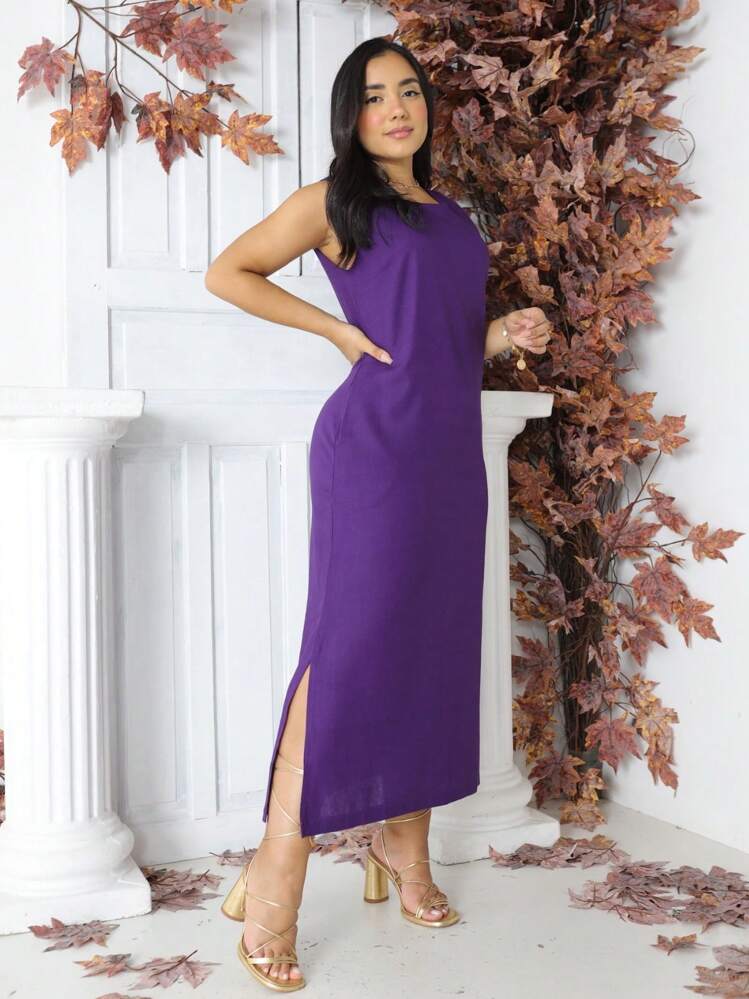 Women Dresses - 中紫紅色 - 查看 1