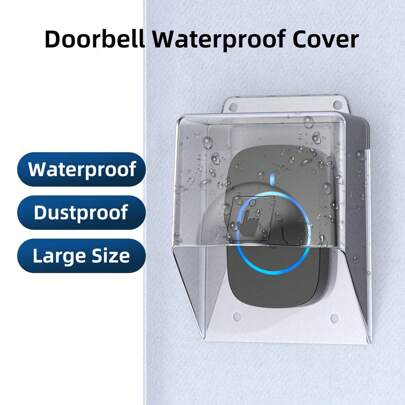 Waterproof Doorbell Cover, Transparent Weatherproof Wireless Doorbell Cover, For Protecting Doorbell (Doorbell Not Included)