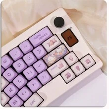 131鍵moa配置的lolita Bunny Pbt鍵帽,適用於機械鍵盤鍵帽 - 乳紫色 - 查看 6