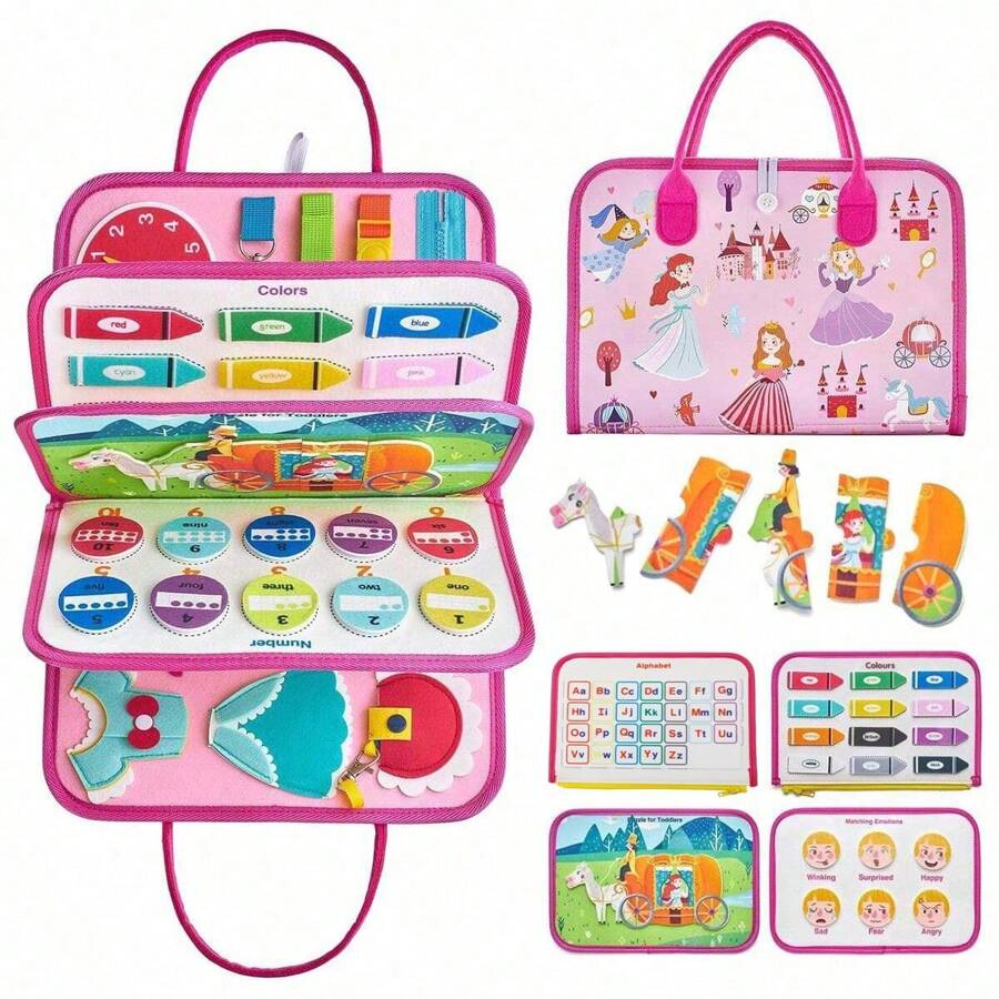 1PC Busy Board Toddler Travel Toys Quiet Book Sensory Toys For Toddlers 3-6, Montessori Toys For Toddler Activities Board, Educational Toys For 3-6 Year Old Girls Boys Gift, Princess[ Possess Children's Certificate ]School, Student, Stationery, School Supplies Prince On Board, Girl Toys Toddler, Toddler Sensory Toys, Busy Board, Busy Book, Montessori Toys, Busy Board, Busy Book, Montessori Toys,Busy Board,Busy Book,Montessori Toys,Busy Book,Busy Board,Montessori Toys