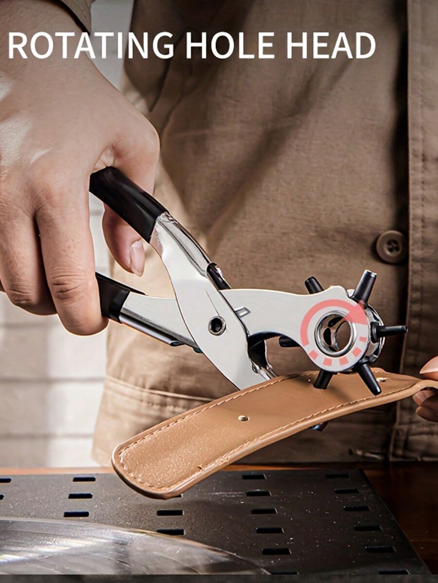 1pc,Leather Hole Punch Leather Tools Multifunctional Ordinary Carbon Steel Belt Puncher Punching
