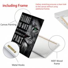 3 件/套木质相框帆布海报，现代艺术，狮子励志名言帆布办公室海报，卧室客厅走廊的理想礼物，墙壁艺术，墙壁装饰，冬季装饰，墙壁装饰，房间装饰，墙壁海报墙壁艺术装饰壁画，家居装饰，海报艺术 - 彩色 - 查看 6