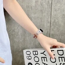 1pc Replacement Wristband Compatible With Xiaomi Mi Band 8/7, Made Of Transparent Dual Color Creative Design Silicone, Compatible With Mi Band 6/5 Or Nfc Edition 4/3, Unisex Accessories, Ins Style
