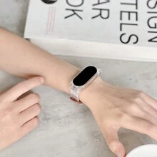 1pc Replacement Wristband Compatible With Xiaomi Mi Band 8/7, Made Of Transparent Dual Color Creative Design Silicone, Compatible With Mi Band 6/5 Or Nfc Edition 4/3, Unisex Accessories, Ins Style