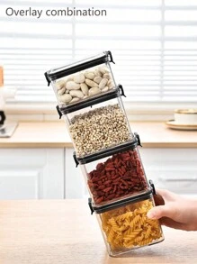5 peças/1 peça Recipientes Vedados para Armazenamento de Alimentos, Potes de Armazenamento de Alimentos de Grande Capacidade, Recipientes Herméticos de Poliamida para Armazenamento de Alimentos, Recipientes Transparentes Simples para Armazenamento de Alimentos, Recipientes Herméticos Multifuncionais para Armazenamento de Grãos, Adequados para Organização de Armazenamento de Cozinha, Adequados para Grãos, Arroz, Massa, Chá, Nozes e Grãos de Café
