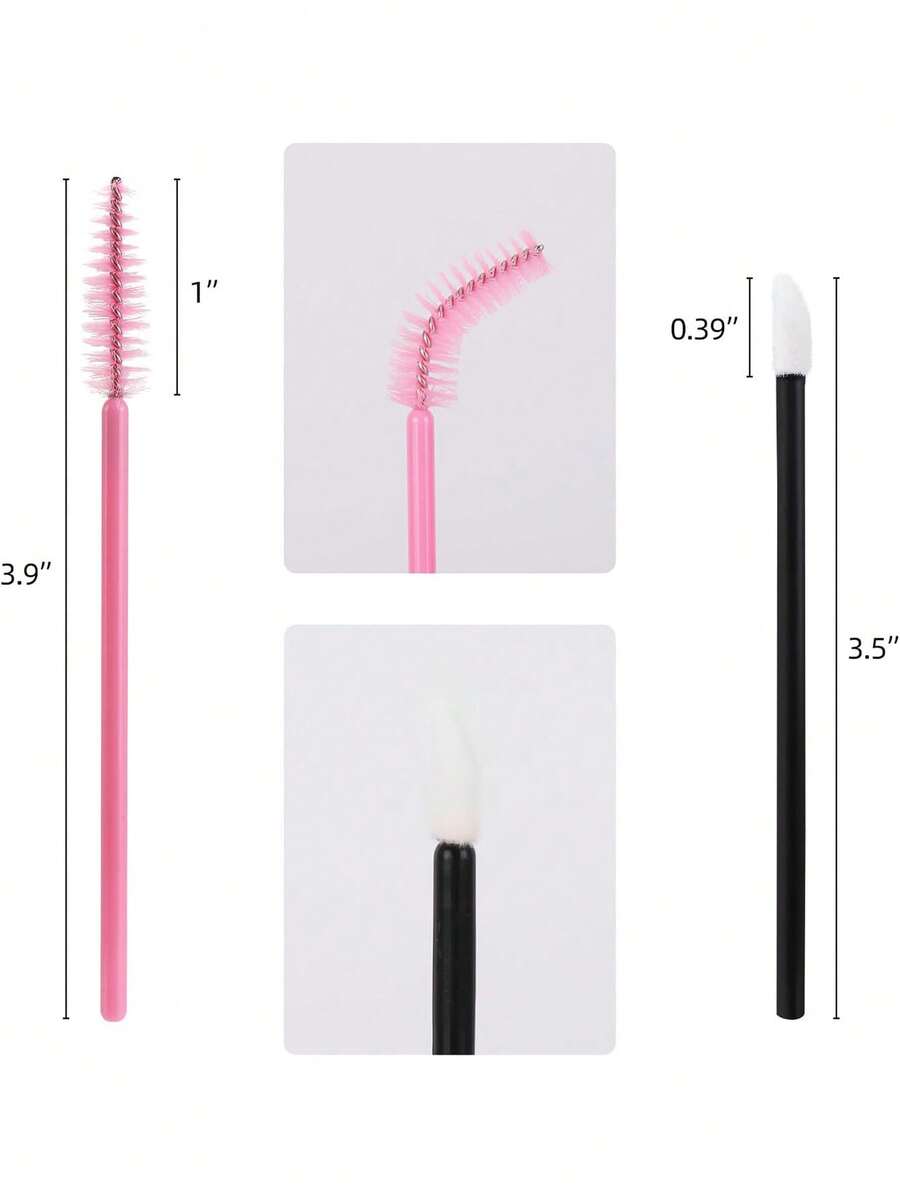 100 Pcs Spoolies Mascara Wands And Lip Brushes Wands, Disposable Eyelash Brushes Lipstick Tester
