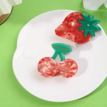 1 Bộ kẹp tóc theo chủ đề trái cây mùa hè tối giản có hình dâu, anh đào, chuối, bơ và dứa, thích hợp cho hàng ngày, tiệc tùng, lễ hội, kỳ nghỉ, quà tặng dễ thương - Nhiều màu - Xem 8