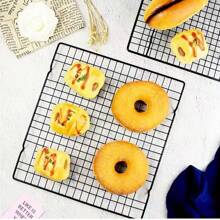 1 pieza Rejilla de secado antiadherente negra, herramientas de cocina para hornear, rejilla de enfriamiento de pan, galletas, rejilla de enfriamiento de alimentos - Negro - Ver 8