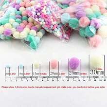 Macaron Mix Pompoms Fur Balls Fluffy Soft Pom Pom 10/15/20/25/30mm Multicolor Pompones Fur Ball High-Elastic PomPom Creative Craft Supplies