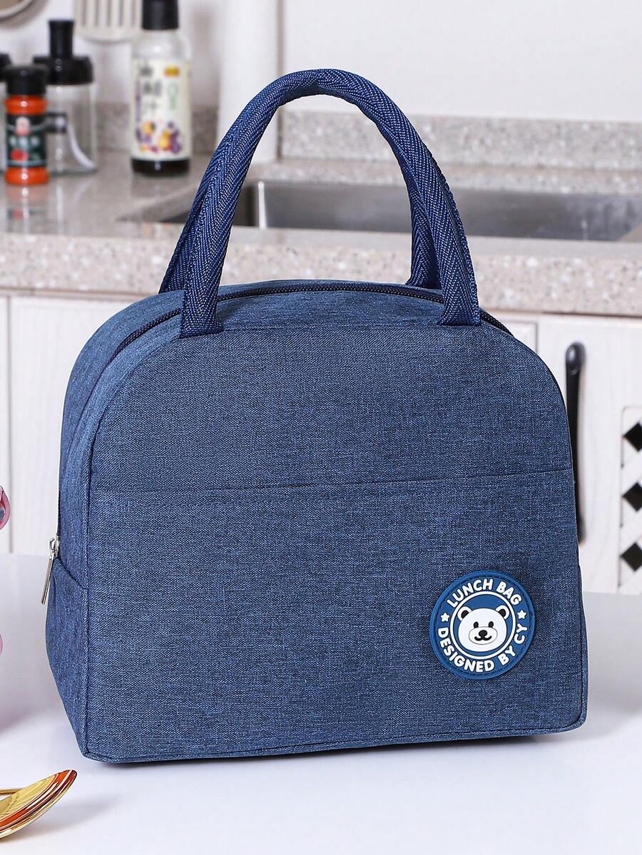 1pc Lunch Bag For Work, Student, Insulated Cooler Bag For Outdoor Picnic, With Ice Pack, Food Container Organizer - Blue - View 1
