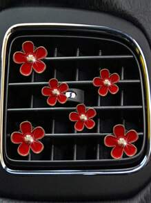 6pcs Alloy Daisy Car Air Freshener Clip For Car Air Vent, Car Interior Decoration