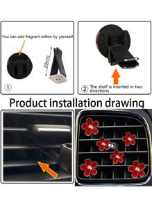 6pcs Alloy Daisy Car Air Freshener Clip For Car Air Vent, Car Interior Decoration