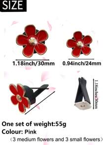 6pcs Alloy Daisy Car Air Freshener Clip For Car Air Vent, Car Interior Decoration