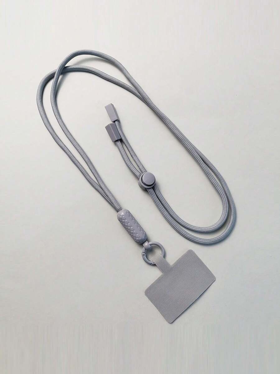 1pc Cellphone Lanyard With Adjustable Length And Shoulder Strap, Extensible - Grey - View 1