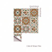 Alwayspon 10Pcs Peel And Stick Vinyl Wall Tile Sticker, Self-Adhesive Waterproof Backsplach Sticker For Kithchen Bathroom Decor, Square PVC Tile Decals Apply On Tiles, Easy To Use Clean And Remove - Garden - View 3