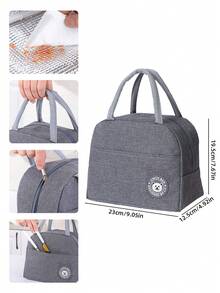 1pc Lunch Bag For Work, Student, Insulated Cooler Bag For Outdoor Picnic, With Ice Pack, Food Container Organizer - Blue - View 2