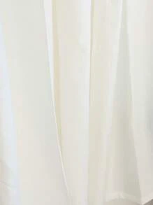 1入簡約日式客廳/書房白色亞麻混紡系帶上掛窗簾 - 白色 - 查看 11