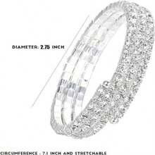 Strass Armreif Schmuck Für Frauen, Mehrschichtiger Armreif Oberarm Schmuck Kristall Silber Prom Brautschmuck Armband Für Party Braut Hochzeit - mehrschichtiges Armband - Übersicht 11