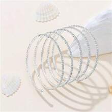 Strass Armreif Schmuck Für Frauen, Mehrschichtiger Armreif Oberarm Schmuck Kristall Silber Prom Brautschmuck Armband Für Party Braut Hochzeit - mehrschichtiges Armband - Übersicht 2