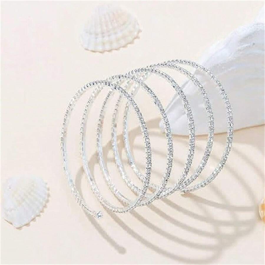 Strass Armreif Schmuck Für Frauen, Mehrschichtiger Armreif Oberarm Schmuck Kristall Silber Prom Brautschmuck Armband Für Party Braut Hochzeit