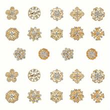 24pcs/Set Mini Rhinestone Decor Alloy Brooch Pins, Suitable For Daily Wear, Fixing Clothes Collar And Preventing Exposure - Set Brooch - View 9