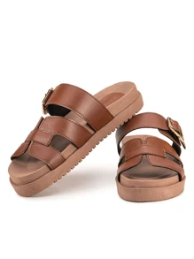 Papete Sandalia Feminina Confortavel Birken - Marrom - Visão 7