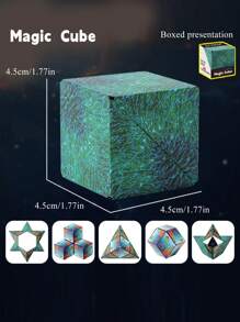 1 件 3D 几何魔方玩具：磁性可变换成多种形状、压力拼图、无限思考、缓解烦躁、磁性积木、磁性游戏、磁性玩具 - 百變魔術方 - 查看 11