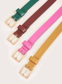 4件套优雅金属扣腰带，带打孔，适用于夏季、秋季、万圣节等场合的外套和连衣裙