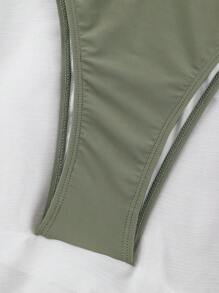 Polovedo Official Sexy V-Neck Black And White Splice Swimsuit