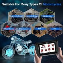Escáner Ancel Mt700 Obd2 Para Motocicleta Herramientas De Diagnóstico Diagnóstico De Todos Los Sistemas Reinicio De Aceite Sangrado De Abs Tpms 31 Restablecimientos Herramientas De Reparación De Vehículos - Negro - Ver 9