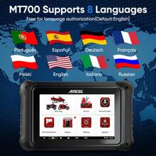 Escáner Ancel Mt700 Obd2 Para Motocicleta Herramientas De Diagnóstico Diagnóstico De Todos Los Sistemas Reinicio De Aceite Sangrado De Abs Tpms 31 Restablecimientos Herramientas De Reparación De Vehículos - Negro - Ver 3