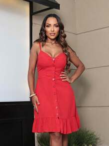 Women Dresses - Red - View 1