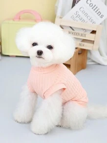 DADAGOU 寵物背心春/夏新款刺繡狗衣服貓咪冰絲t恤休閒背心適用於公母寵物 - 粉色 - 查看 7