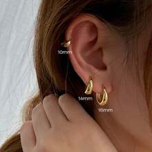 6pcs/Set Teardrop Shaped C Design Earrings - Gold - View 3